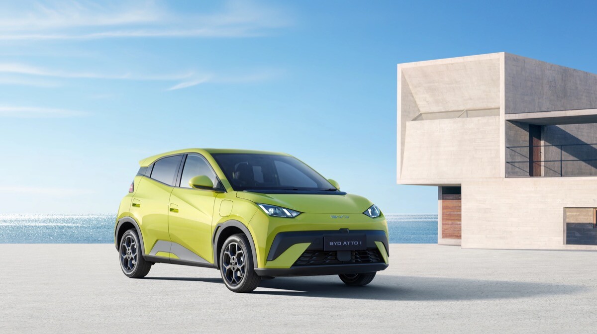 BYD Atto 1 electric hatchback shown in Singapore launch marketing