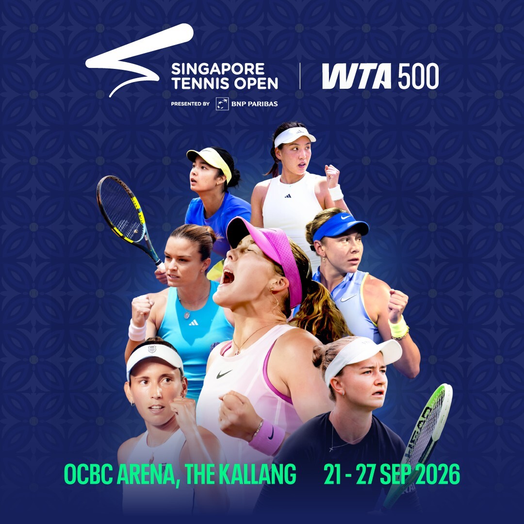 Singapore Tennis Open 2026 WTA 500 key visual for OCBC Arena, The Kallang