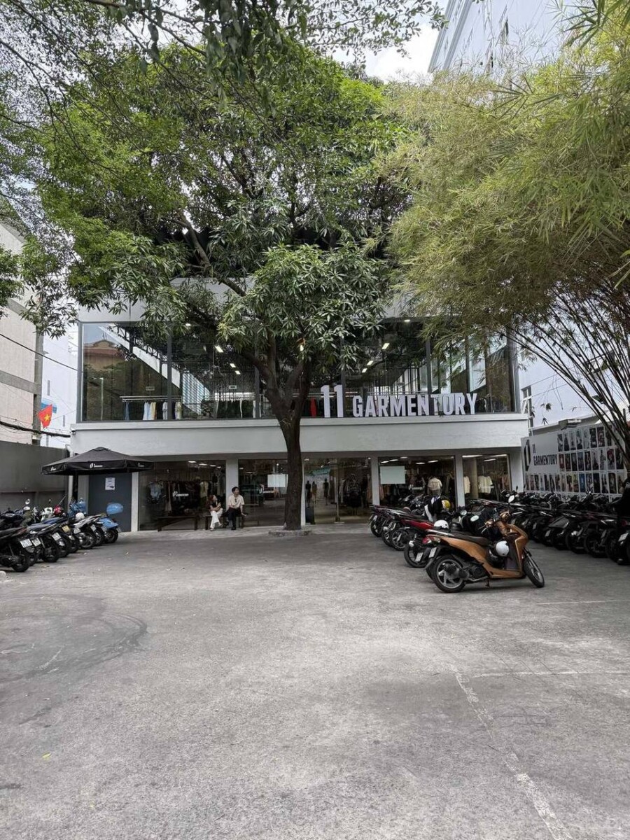 Interior of 11 Garmentory in Saigon, two floors of streetwear racks and brands