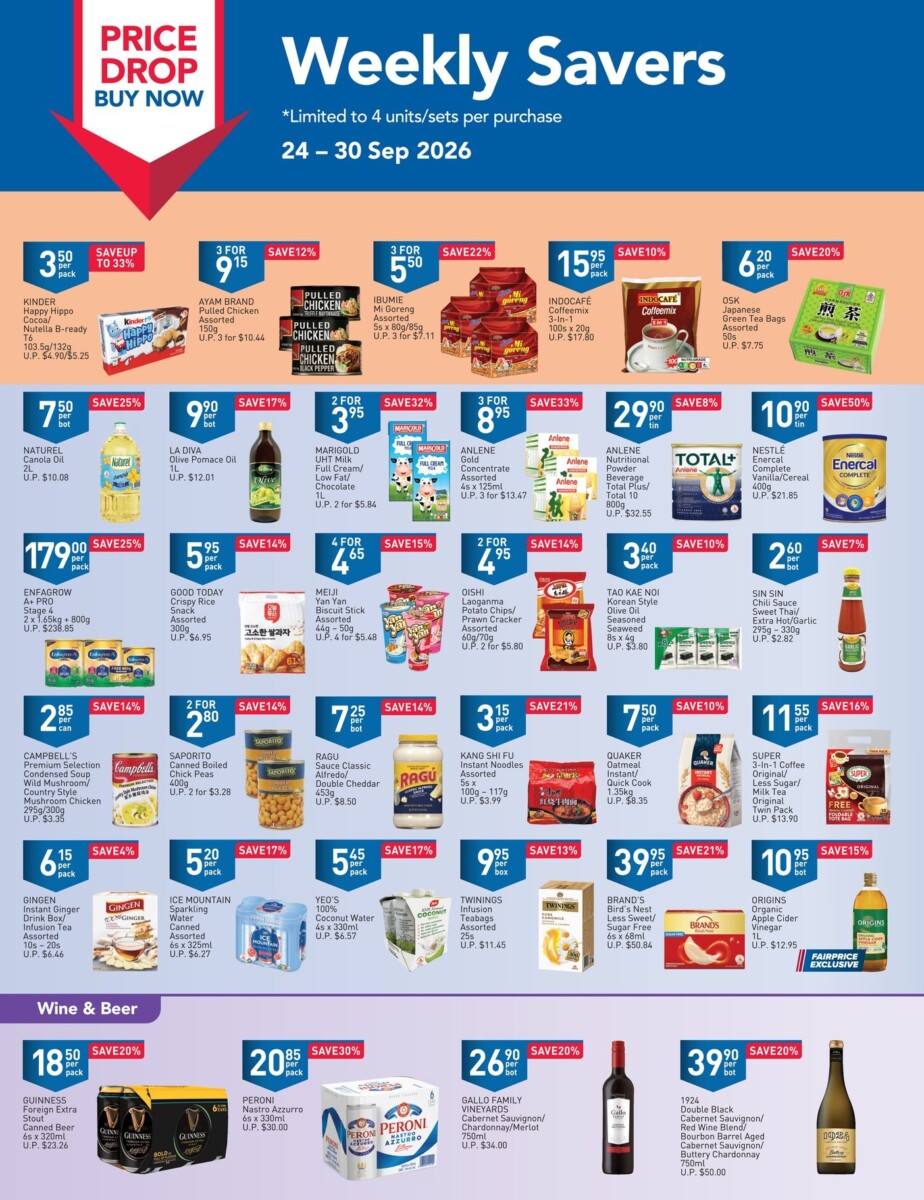 FairPrice Weekly Savers catalogue 24 to 30 September 2026