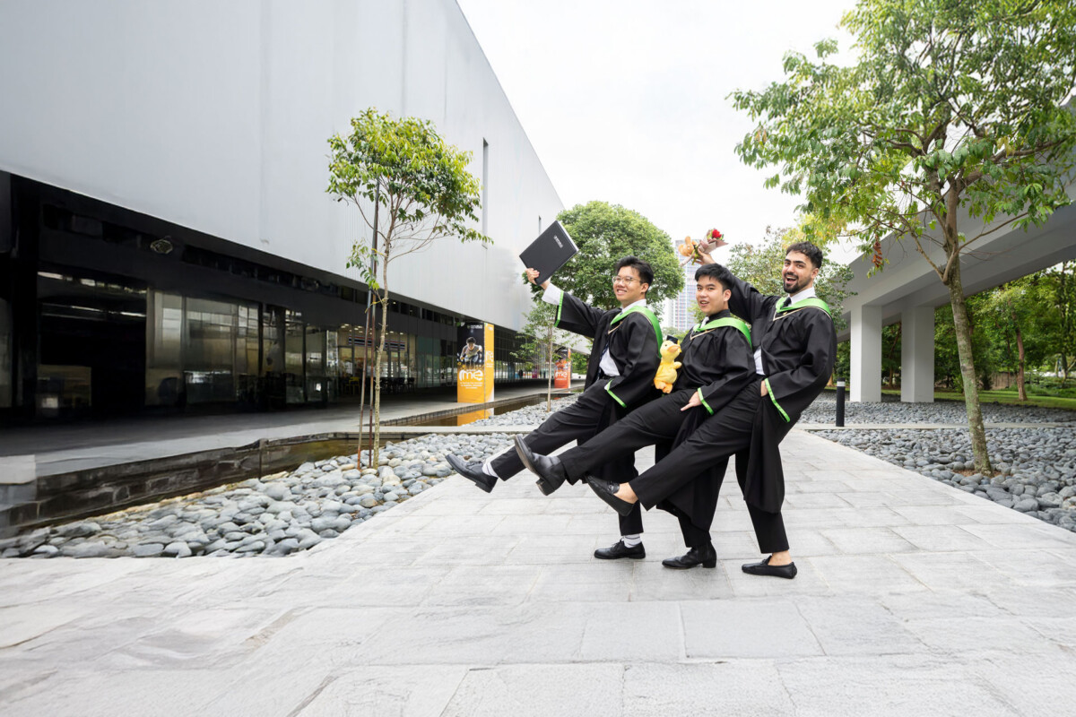 Republic Polytechnic graduates at a campus ceremony