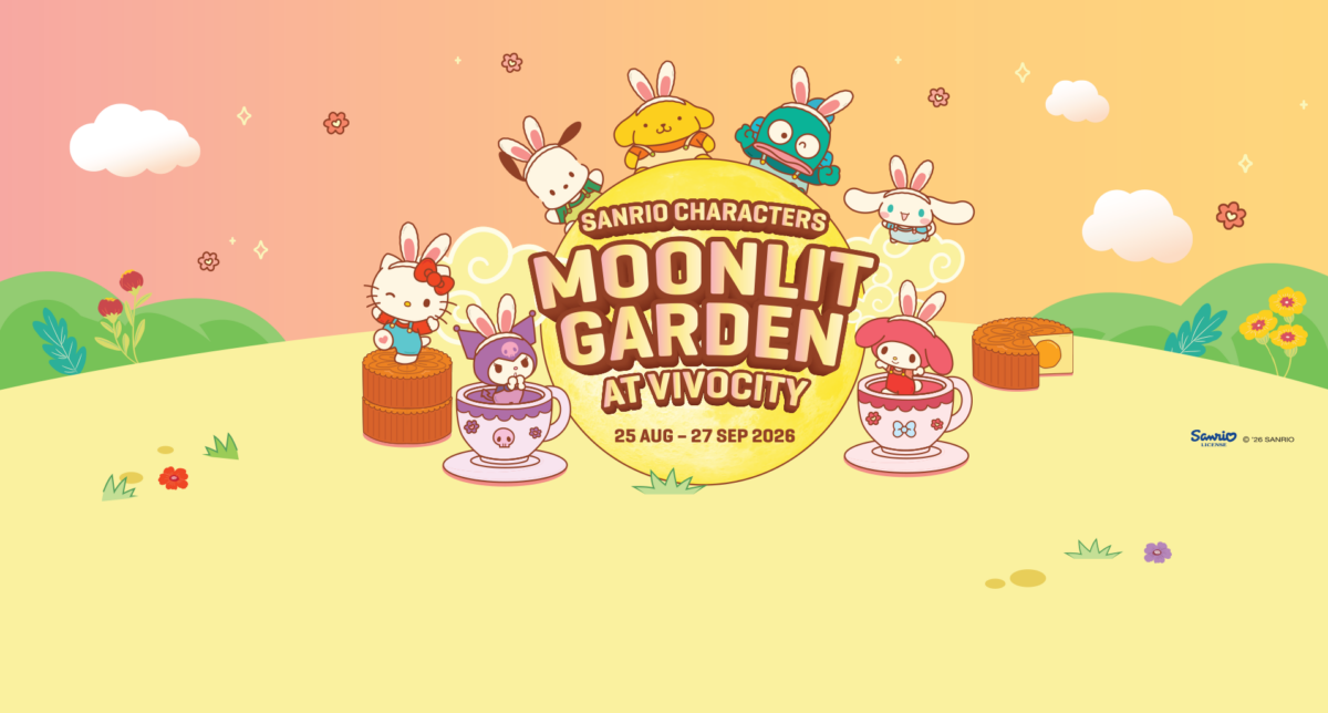 Sanrio Moonlit Garden Mid-Autumn character display at VivoCity Sky Park
