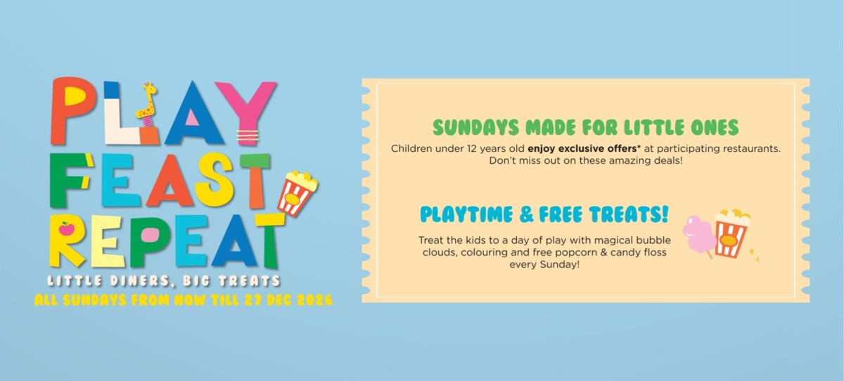 Guoco Midtown Play Feast Repeat 2026 kids campaign banner