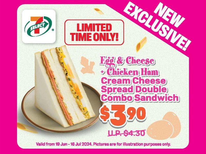 7-Eleven 7-Select Egg & Cheese, Chicken Ham Cream Cheese Spread Double Combo Sandwich Promotion