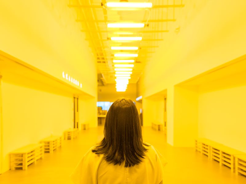 Installation view of Olafur Eliasson’s ‘Yellow corridor’ (1997), as part of ‘Olafur Eliasson: Your curious journey’ at SAM at Tanjong Pagar Distripark; Photo: JosephNair, Memphis West Pictures; Image courtesy of the artist and Singapore Art Museum; © 1997 Olafur Eliasson