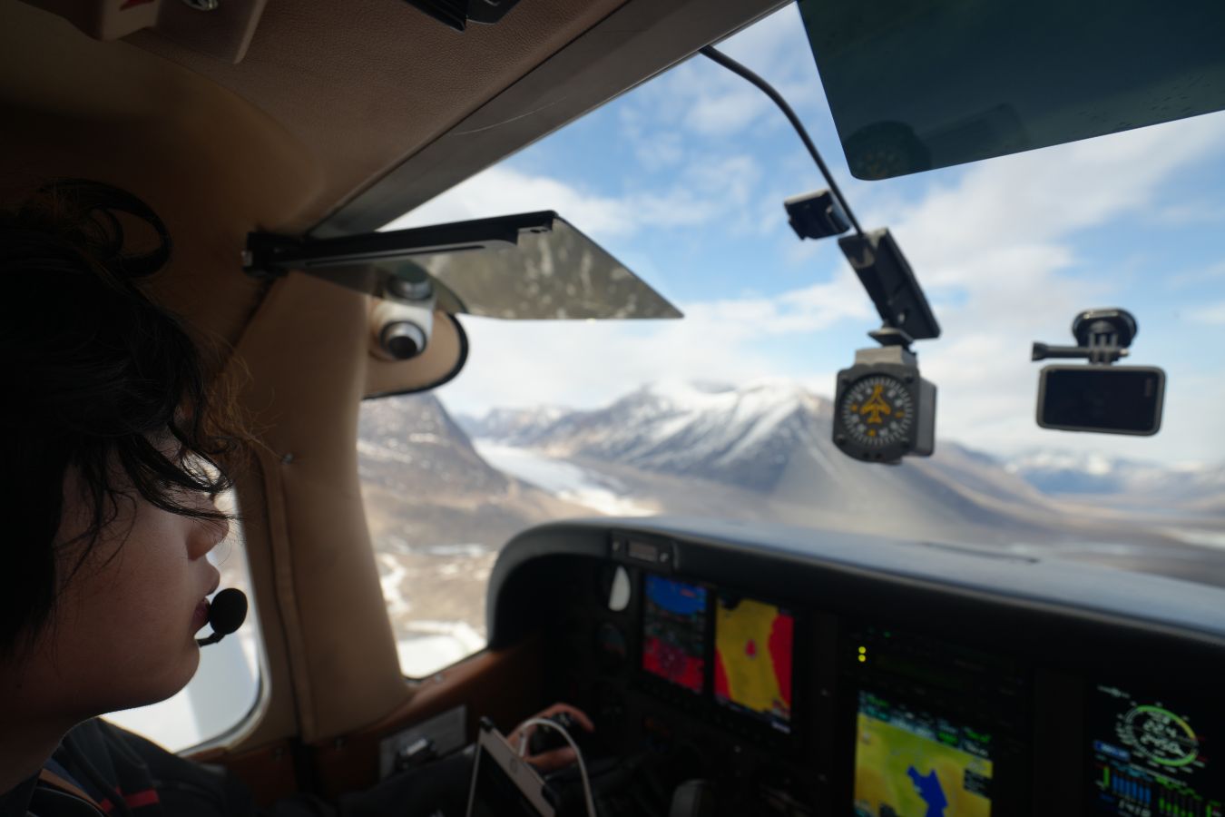 Mountain Flying over Northern Canada