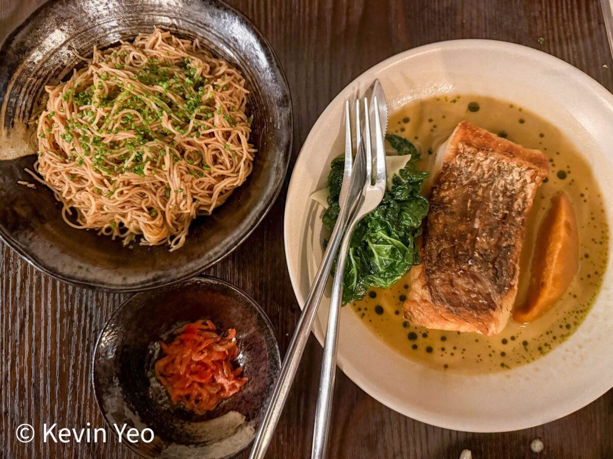 Skin-on barramundi with garam masala pumpkin and Hainanese curry broth at 808 Eating House Joo Chiat