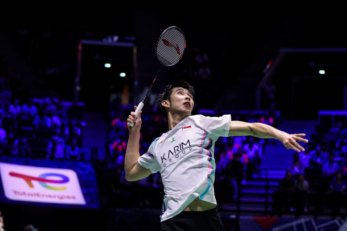 Loh Kean Yew in action at the KFF Singapore Badminton Open 2026
