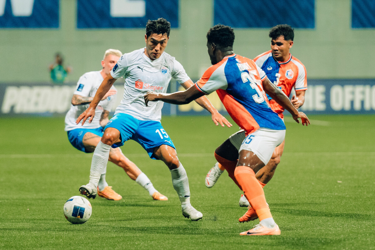 Lion City Sailors in action against Port FC in the Shopee Cup