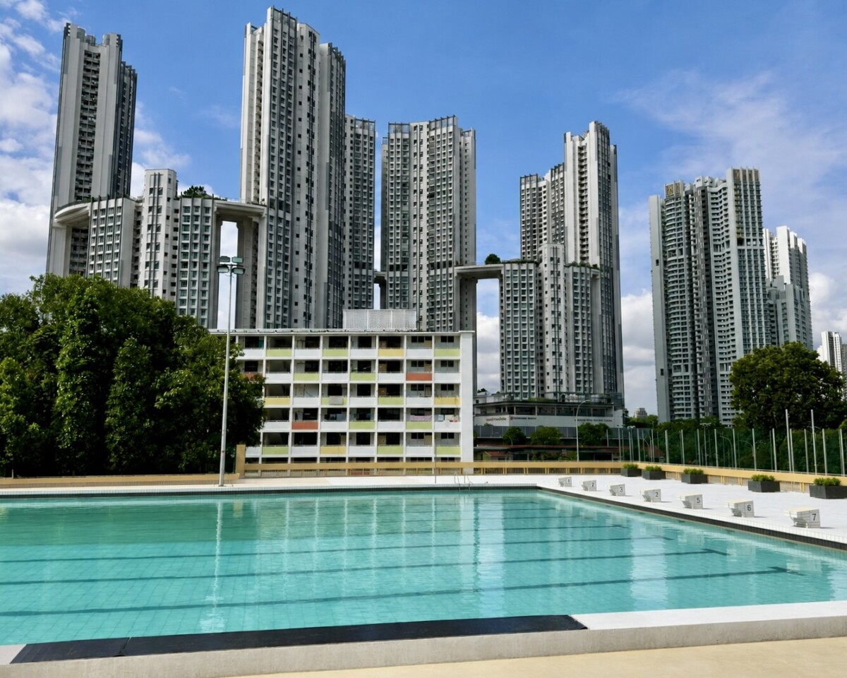 The refreshed swimming complex at ActiveSG Queenstown Sport Centre. Image: SportSG