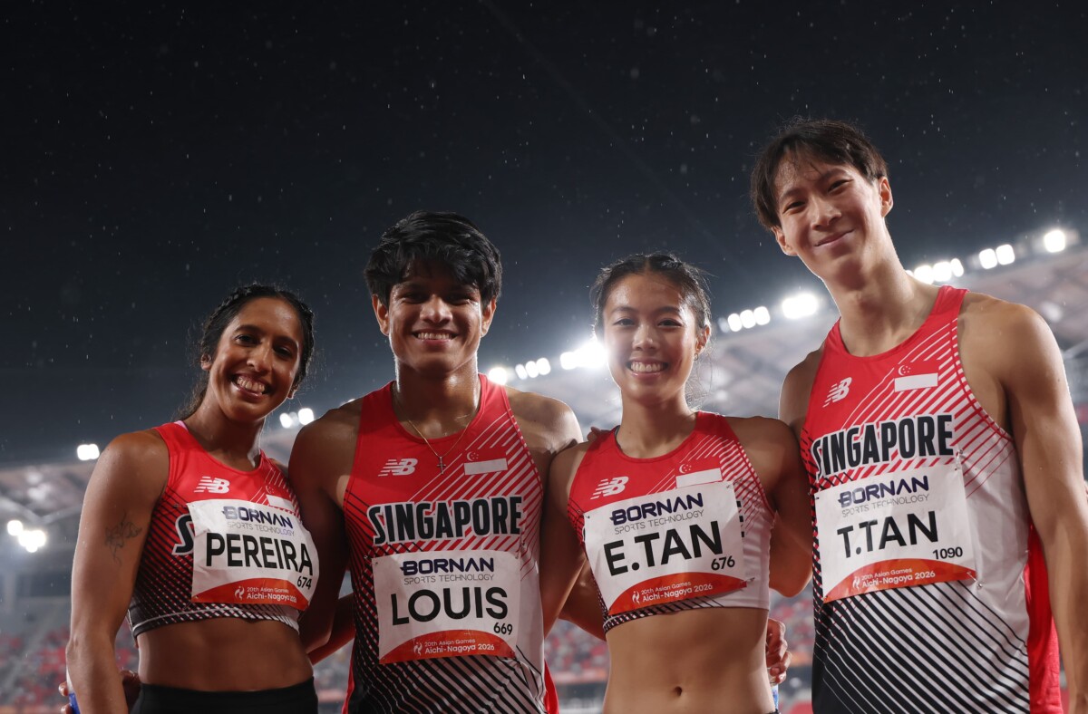Singapore mixed 4x100m relay team at the Asian Games 2026