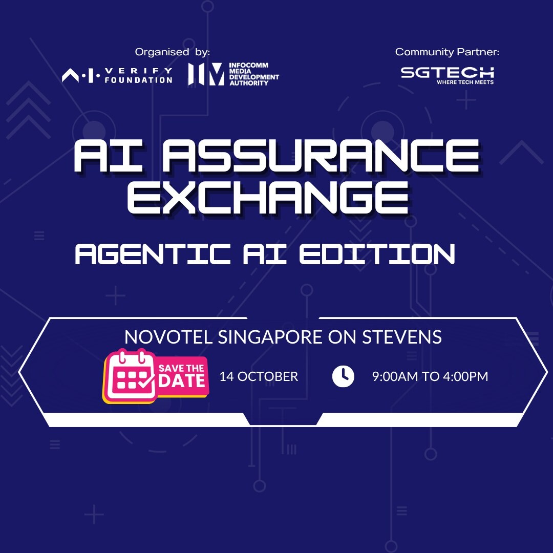 AI Assurance Exchange Agentic AI Edition event visual from AI Verify Foundation, IMDA and SGTech
