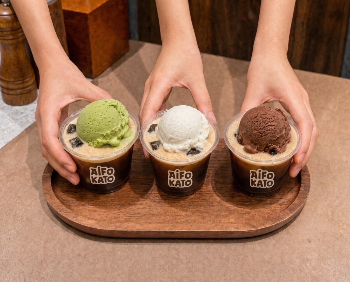 Gelato Shakerato in Korean Matcha, Madagascar Vanilla, Premium Pistachio and Dark Chocolate