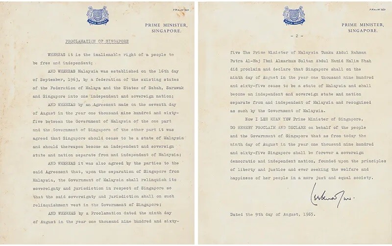 Proclamation of Singapore archival image