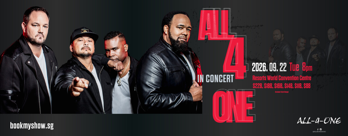 All-4-One concert banner for Resorts World Singapore 22 September 2026