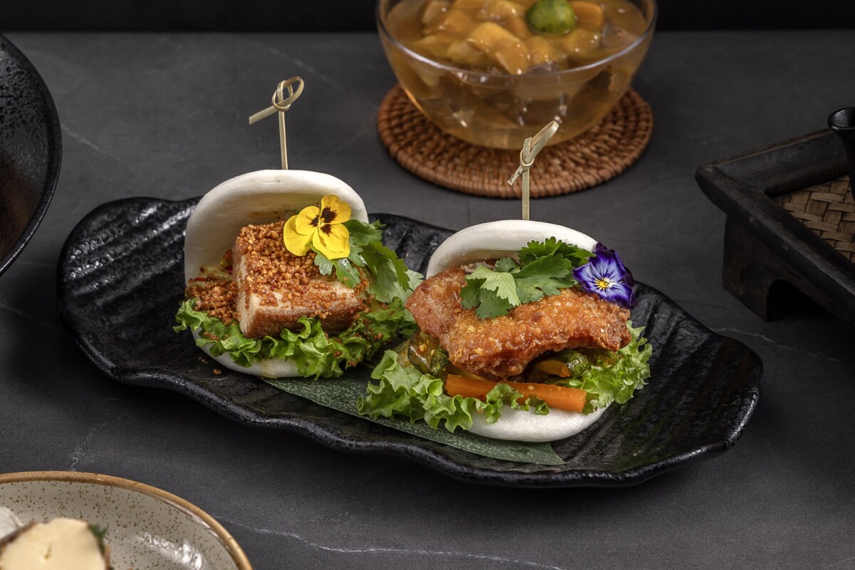 Gua bao dish from Amara Singapore Local Legends x Abundance
