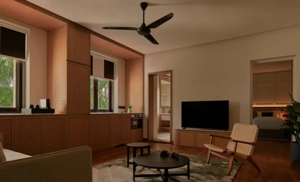 Verandah Suite living room at Amara Sanctuary Resort Sentosa
