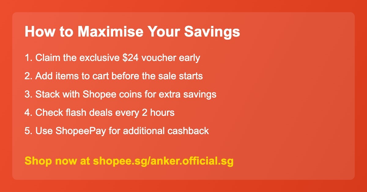 Tips to maximise savings during Anker Shopee Super Brand Day sale