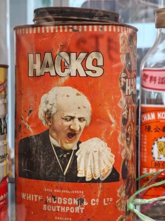Hacks sweet tin on loan from Museum of Food for SHIPPED! Vessels of Taste