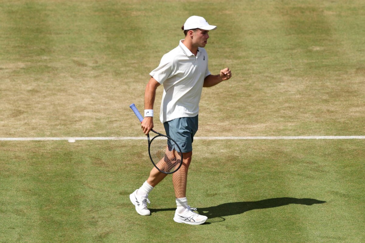 British wildcard Arthur Fery celebrates at the HSBC Championships 2026 at Queen's Club