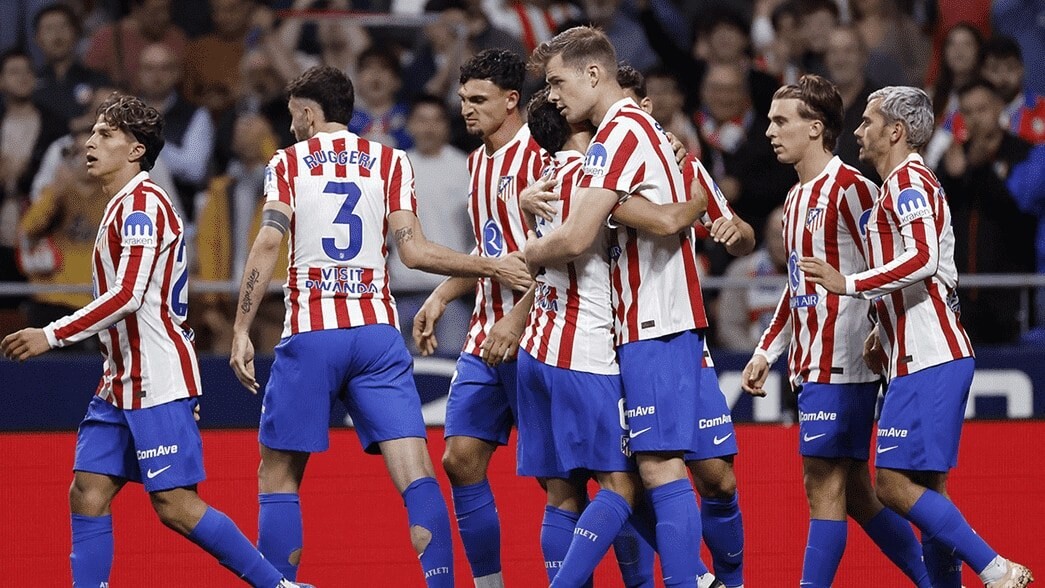 Atletico Madrid celebrate against Arsenal in Champions League semi-final first leg ahead of second leg at the Emirates