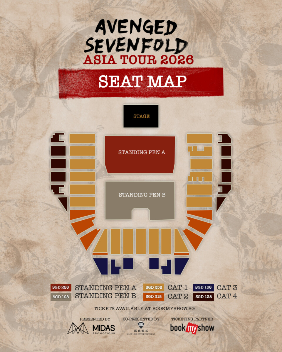 Avenged Sevenfold Singapore seating map