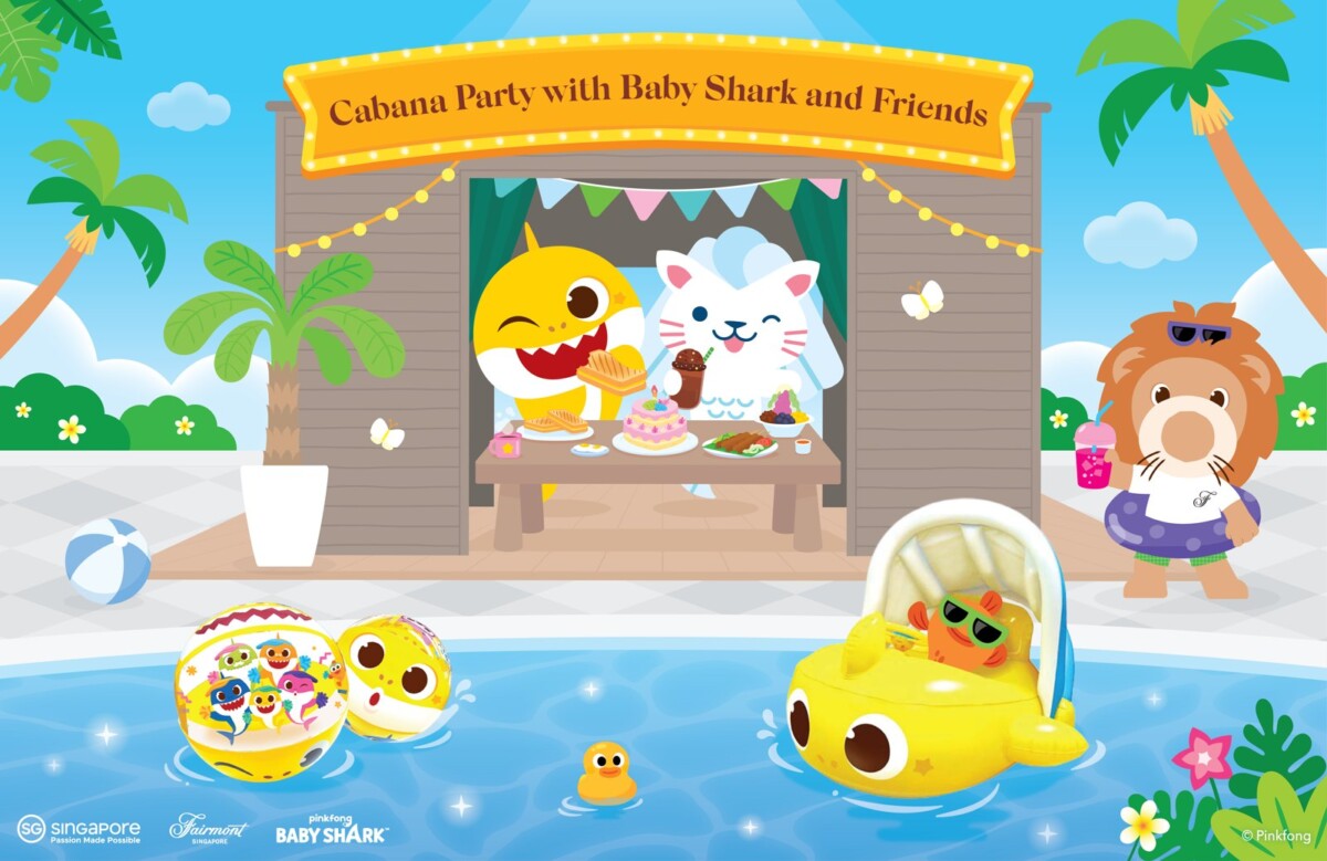 Baby Shark Cabana Party Package key visual at Fairmont Singapore