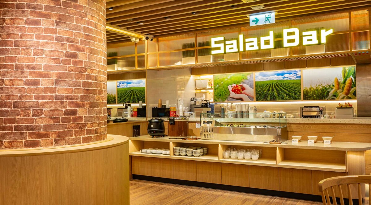 Free-flow salad bar spread at Bari Bari Steak