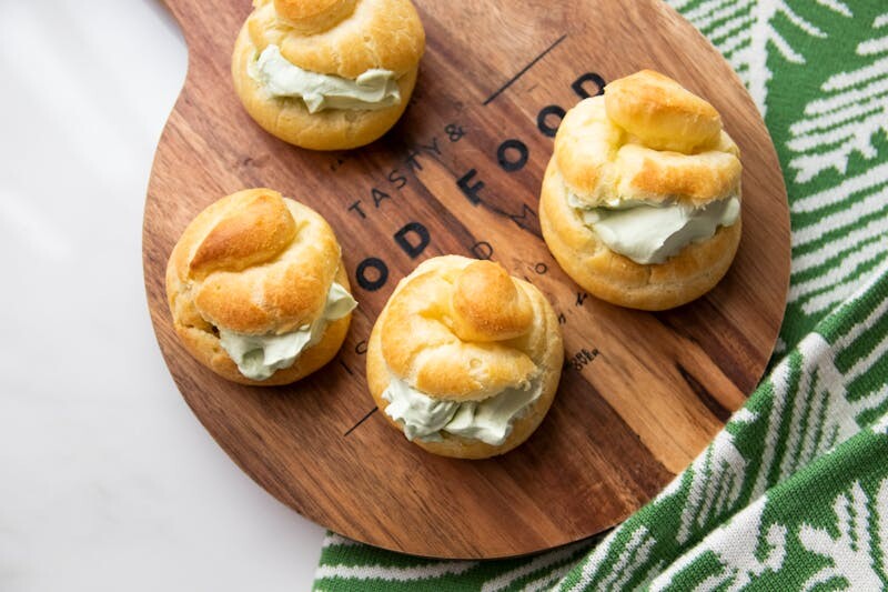 Japanese choux cream pastries like those served at Beard Papa's Singapore outlets