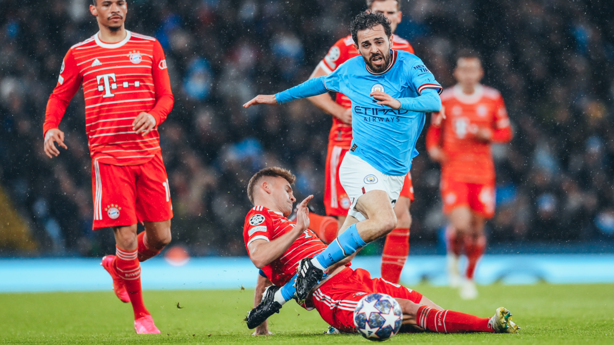 Bernardo Silva in Manchester City match action during Champions League football