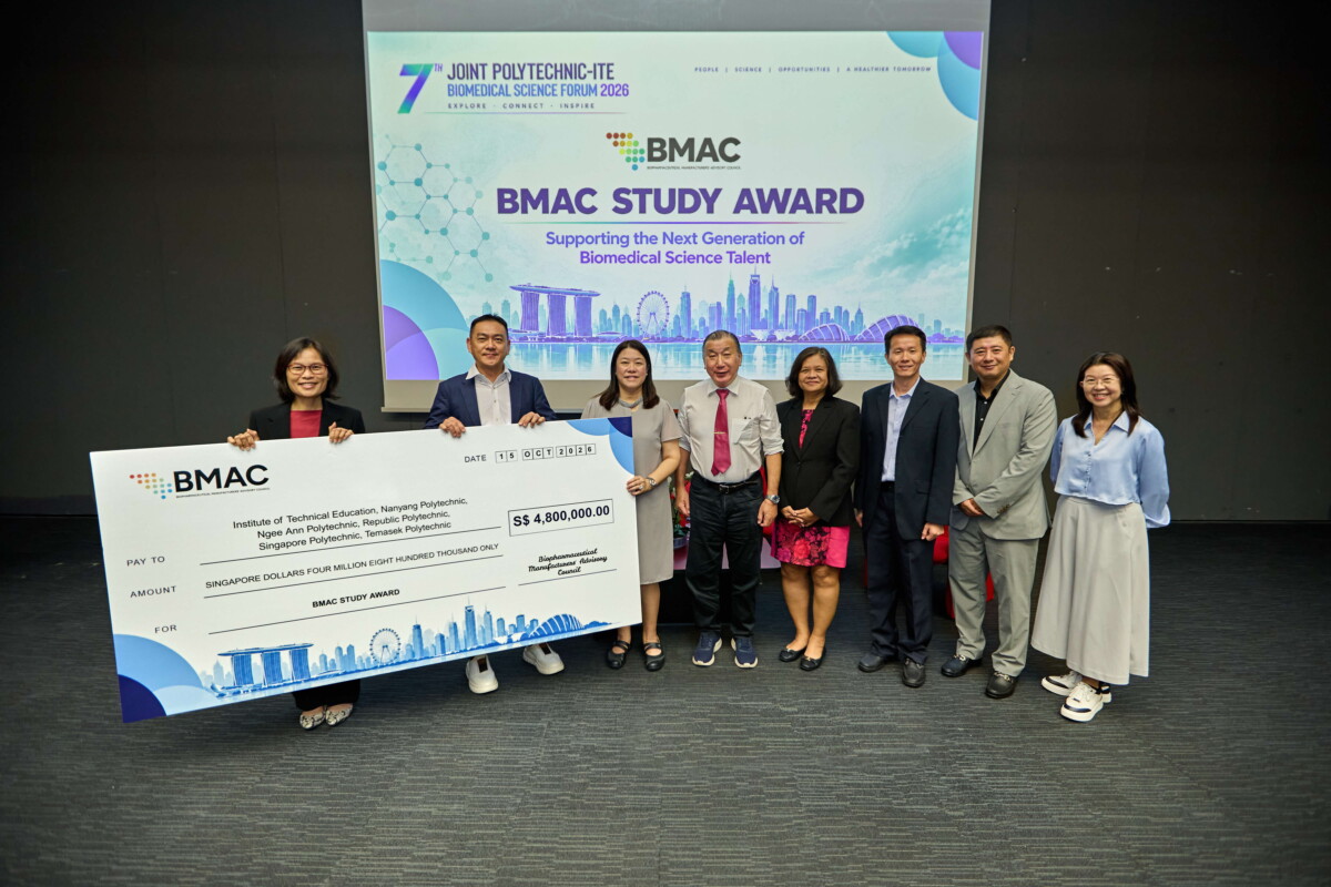 BMAC members and polytechnic and ITE representatives at the BMAC Study Award launch