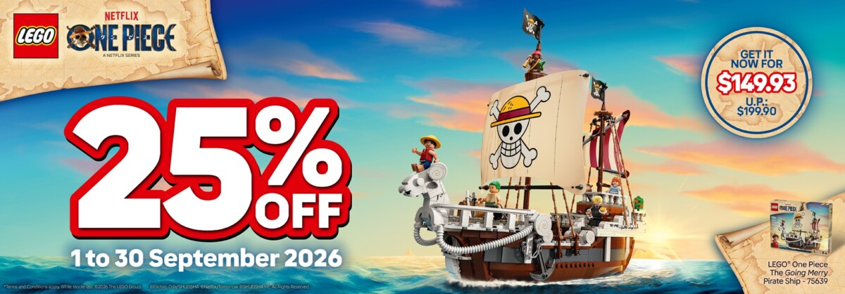 Brick Shop banner 25 per cent off LEGO Going Merry set 75639