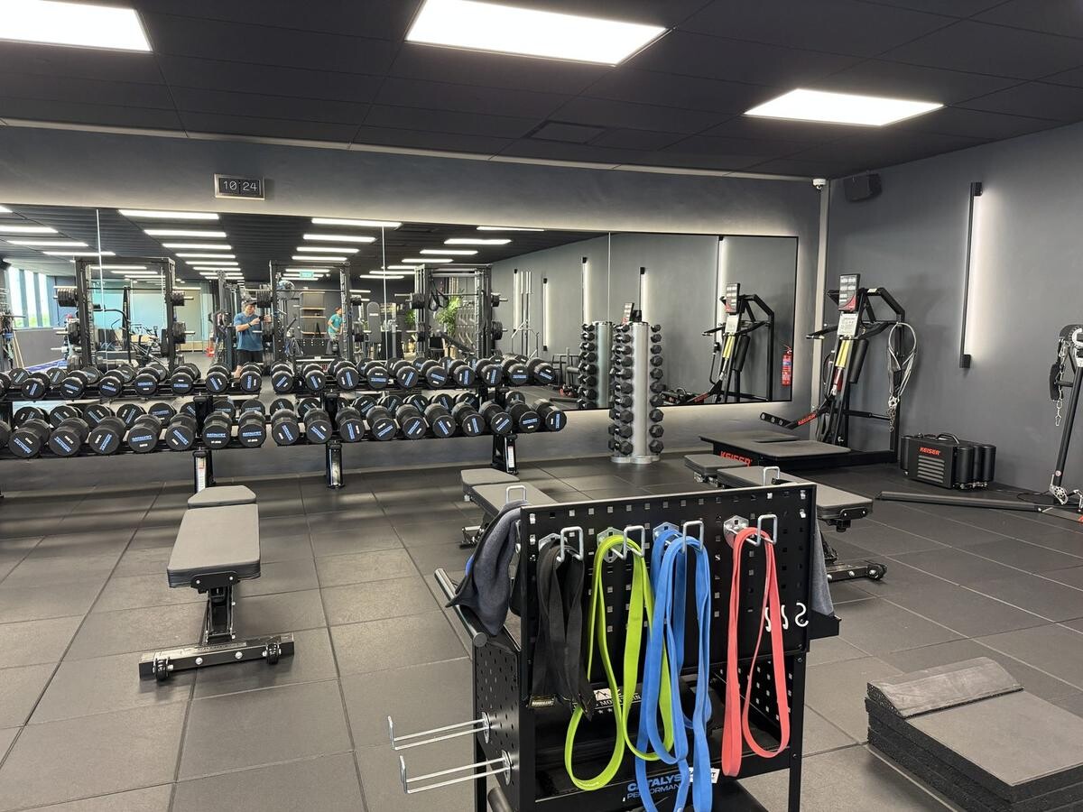 Free weights and dumbbells area at Catalyst Performance private gym Singapore