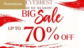 Everbest End of Season Big Sale poster showing up to 70 per cent off at Changi City Point