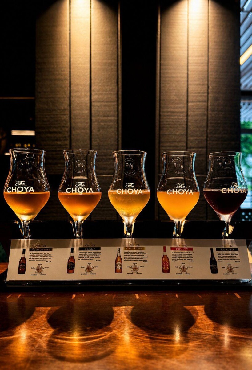 The CHOYA tasting flight at The CHOYA Ginza BAR Singapore