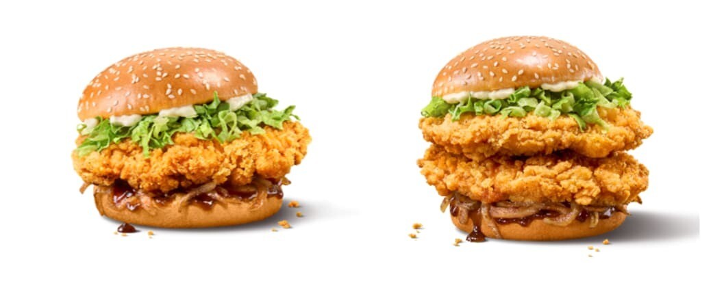 McDonald's Singapore Spicy Bulgogi Chicken Burger single and double