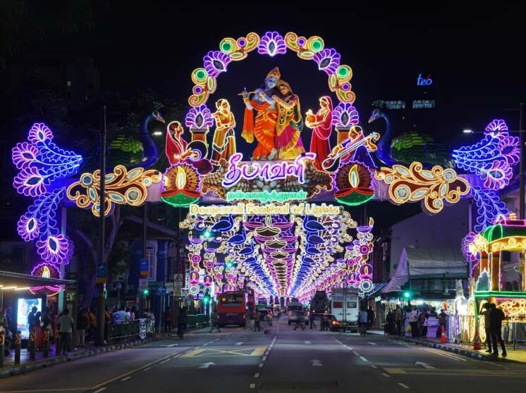 Deepavali street light-up in Little India