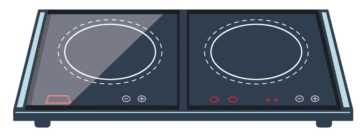 Illustration of an induction stove eligible for Climate Vouchers