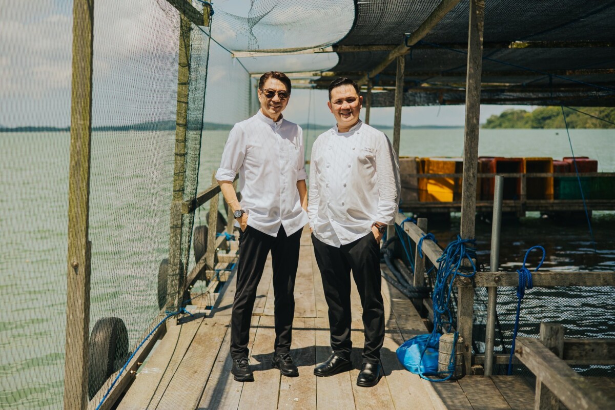 Chefs Eric Teo and Roy at the kelong for CLOVE Kelong to Table seafood buffet