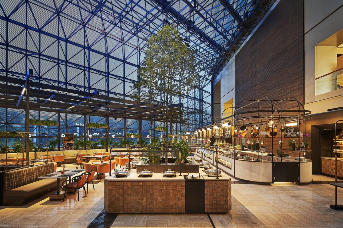 CLOVE restaurant interior in the evening