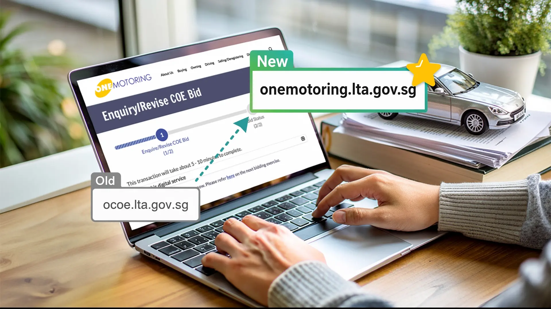 Mobile visual for COE open bidding on OneMotoring