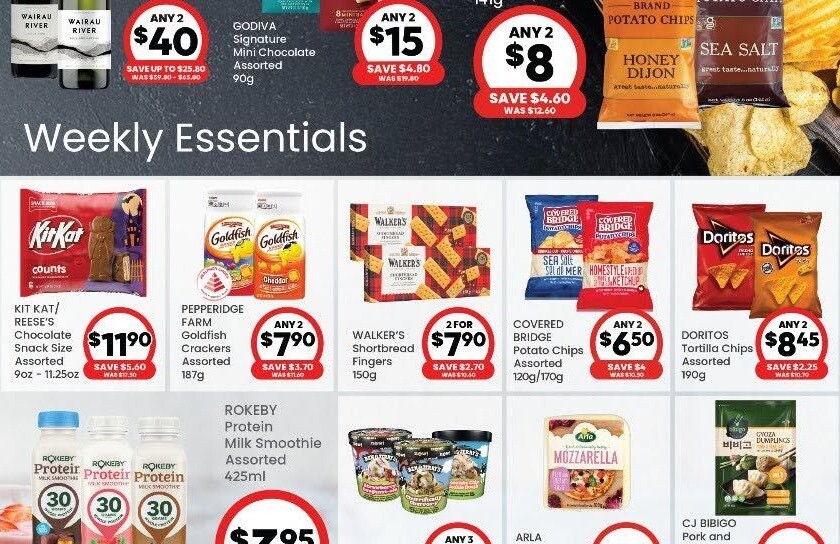 Cold Storage Weekly Essentials section with Ben Jerry Bibigo and snacks