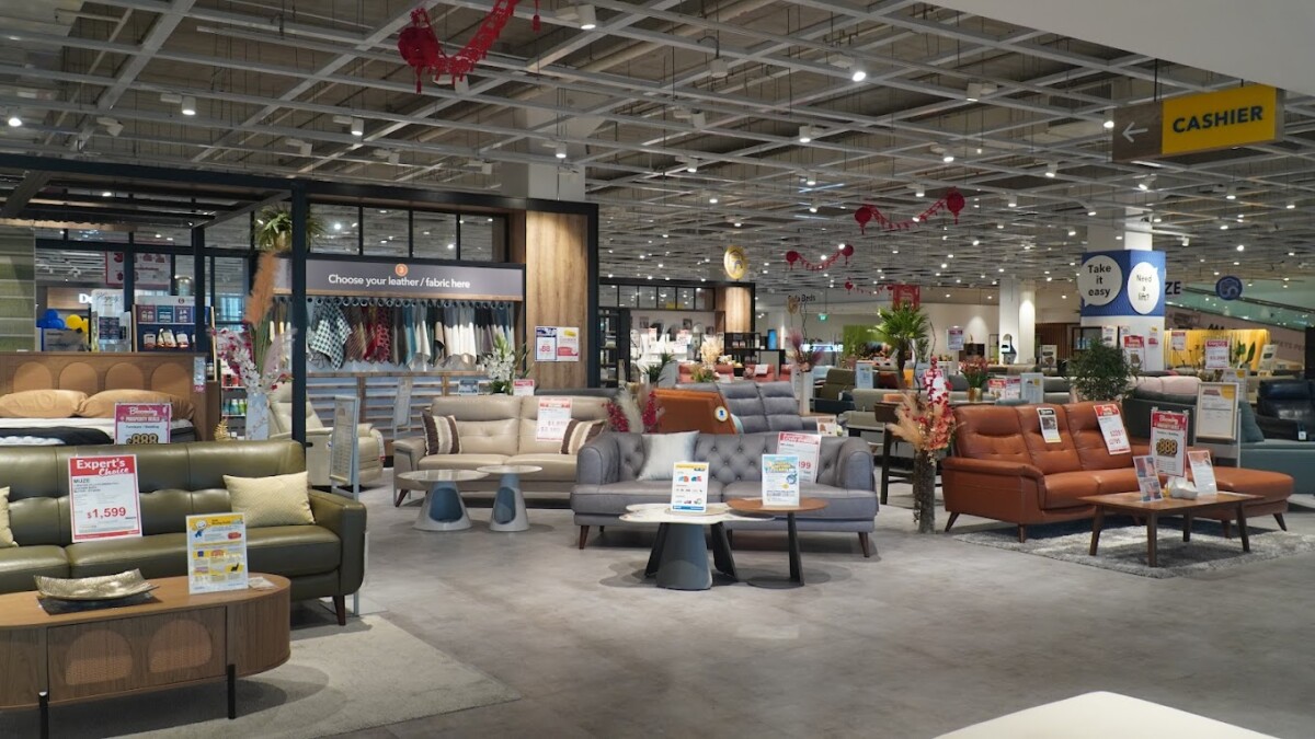 Sofa display on the furniture floor at COURTS Megastore Tampines