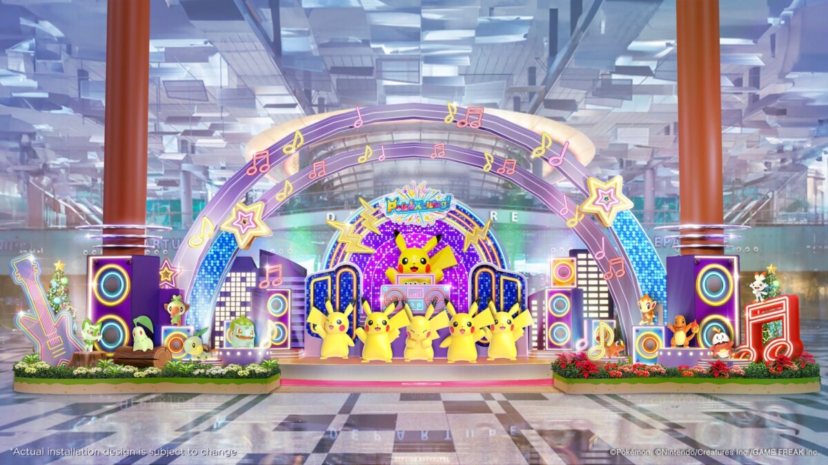 Artist impression of the PokéXciting! stage at Changi Airport Terminal 3