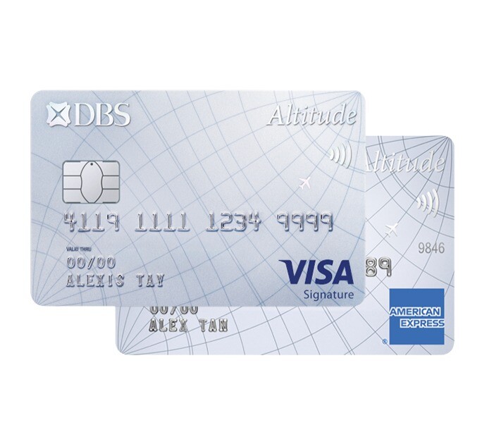 DBS Altitude Visa Signature and American Express credit card designs