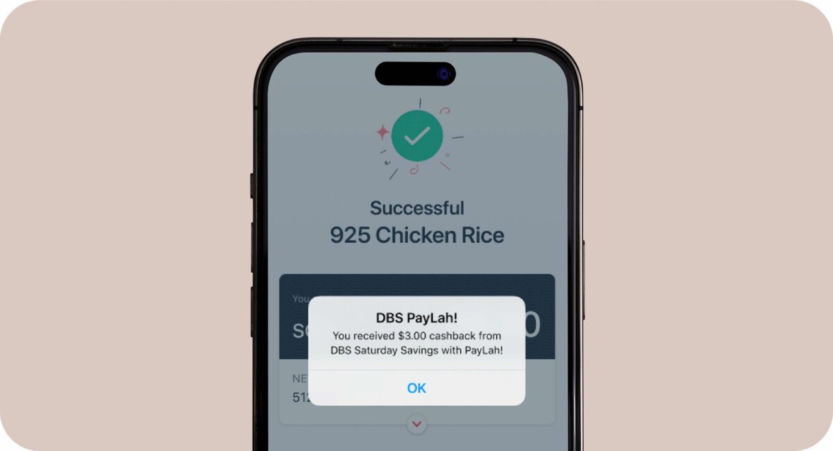 Cashback credited to DBS PayLah account under the Saturday cashback campaign