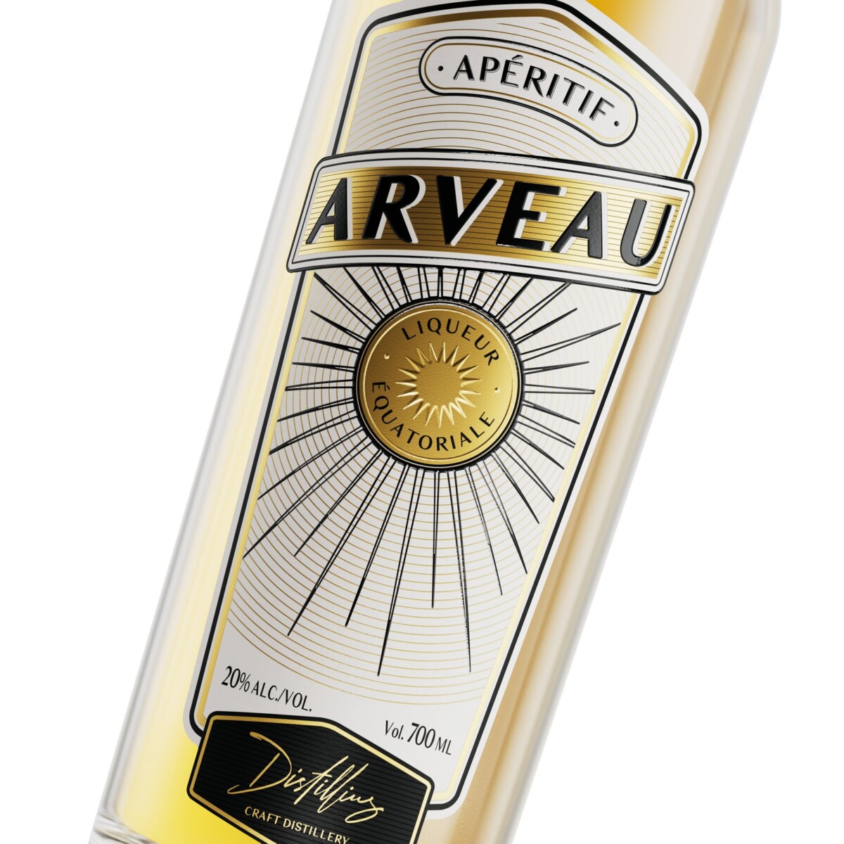 Label detail of Distillius' Arveau equatorial aperitif