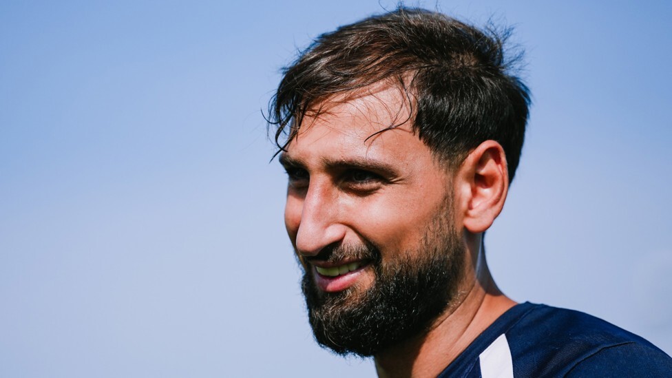Gianluigi Donnarumma in pre-season training at Manchester City