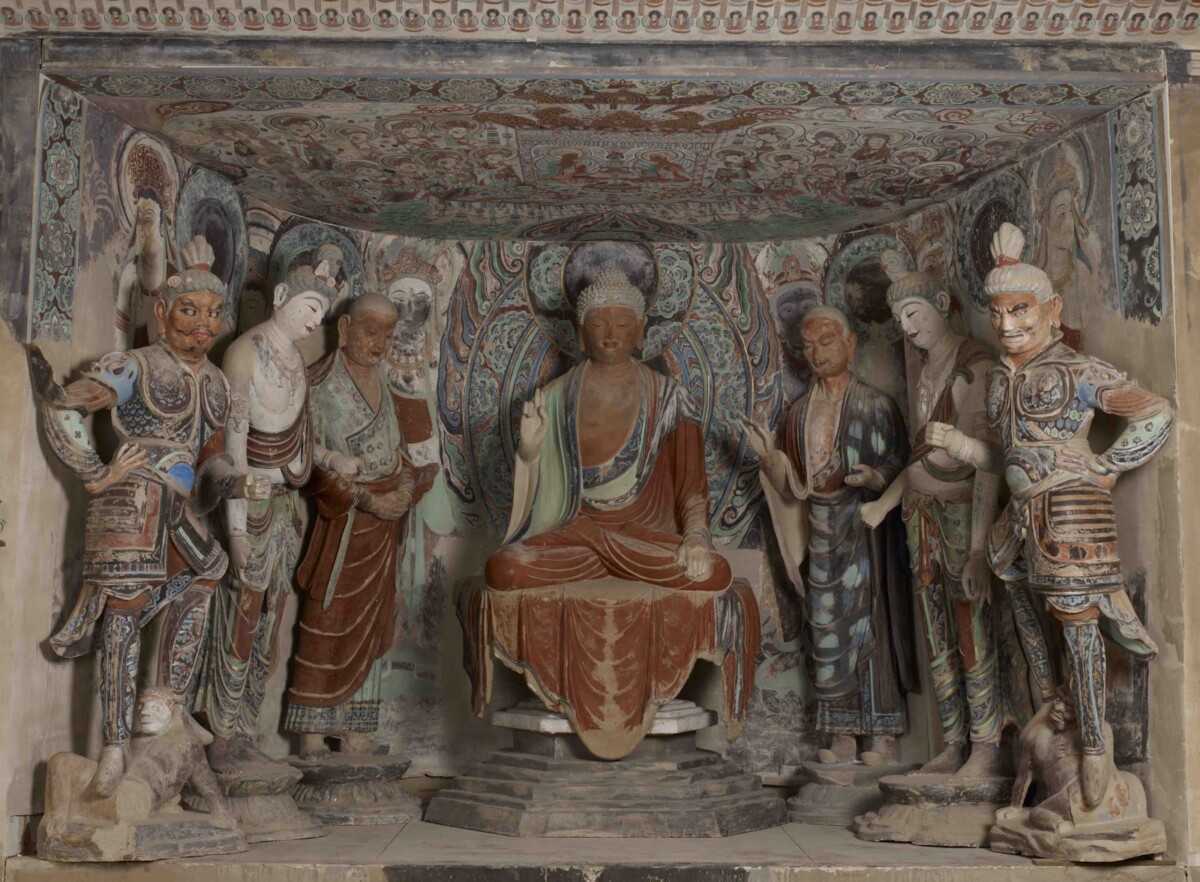 Life-size reproduction of Mogao Cave 45 at the Sacred Caves Dunhuang exhibition Singapore