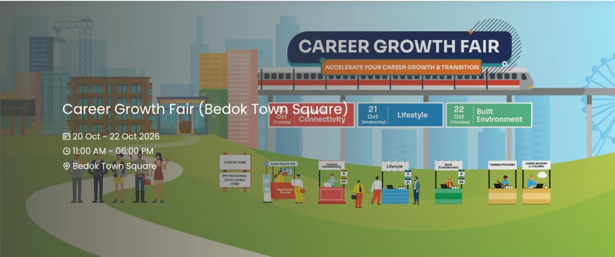e2i event page for the Career Growth Fair at Bedok Town Square, 20 to 22 October 2026